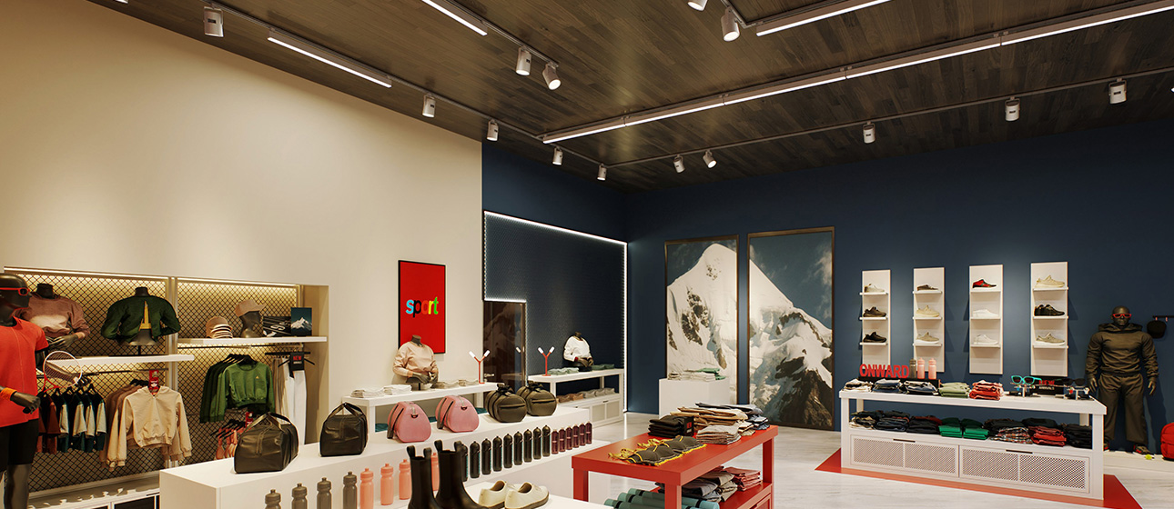 Juno Trac Linear Ambient lights retail store