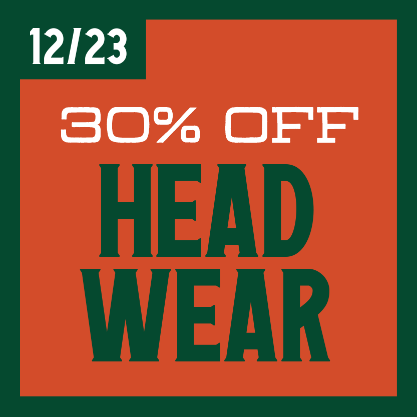 30% off headwear on December 23