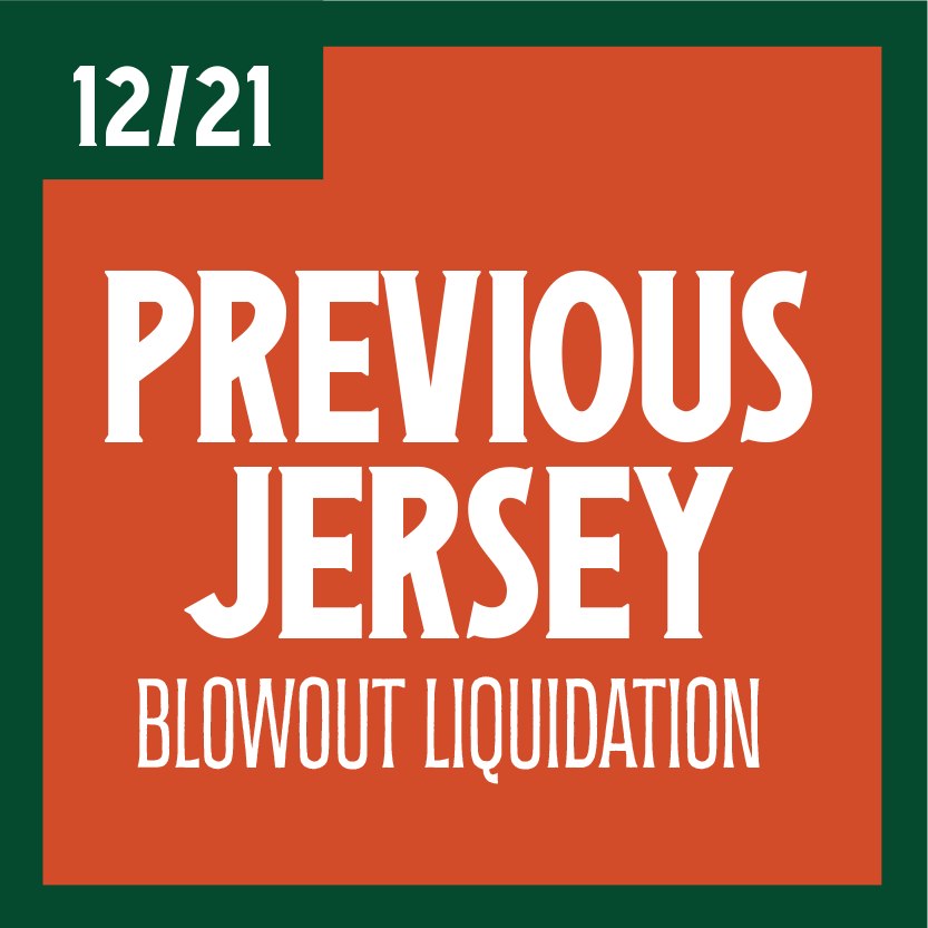 Previous jersey blowout liquidation sale on December 21