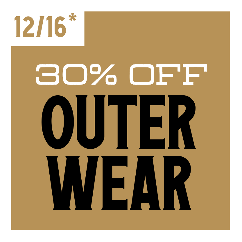 30% off outerwear on December 16