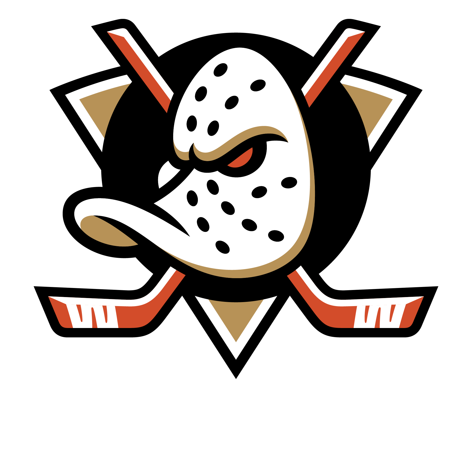 Anaheim Ducks primary mark with presented by UCI Health logo