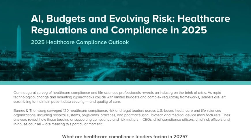 2025 Healthcare Compliance Outlook Report AI, Budgets and Evolving Risk ...