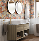 Capture the latest bathroom trends by opting for a Camberwell modern bathroom furniture unit with worktop or inbuilt basin to suit your preferred small bathroom design. 