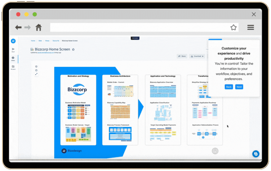 Bizzdesign Horizzon interactive tour