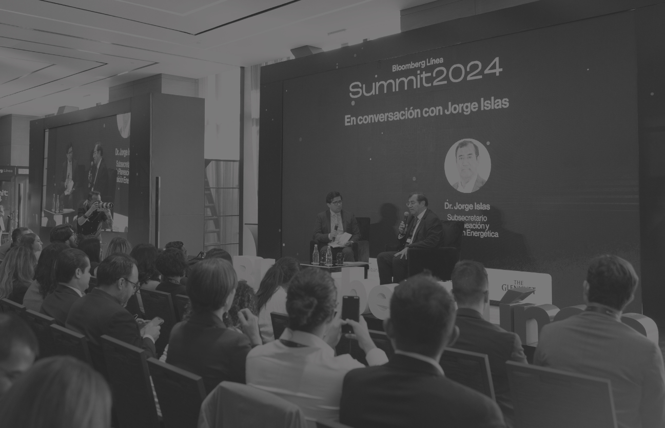 Stage: Startup CEO and Hardware Engineer Present New Product. Speakers Lead Lecture on Business, Science, Technology, Entrepreneurship, Health, Ecology, Development, Leadership and all Things Digital