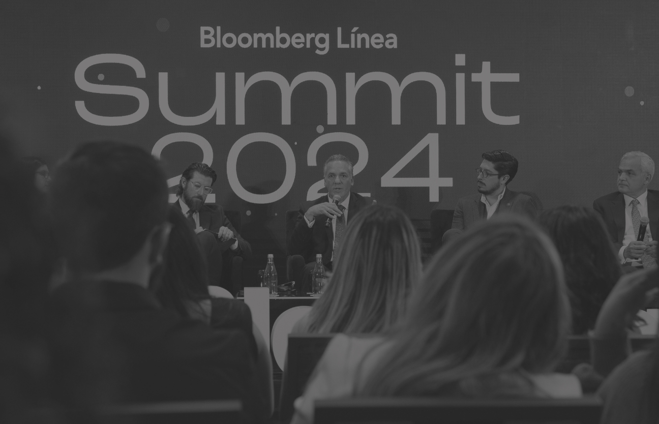 Stage: Startup CEO and Hardware Engineer Present New Product. Speakers Lead Lecture on Business, Science, Technology, Entrepreneurship, Health, Ecology, Development, Leadership and all Things Digital