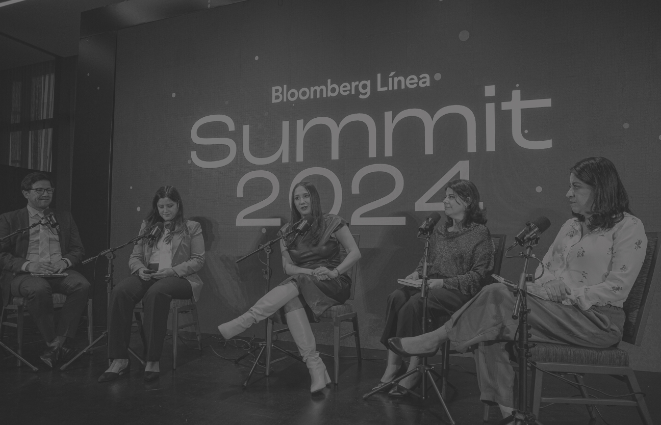 Stage: Startup CEO and Hardware Engineer Present New Product. Speakers Lead Lecture on Business, Science, Technology, Entrepreneurship, Health, Ecology, Development, Leadership and all Things Digital