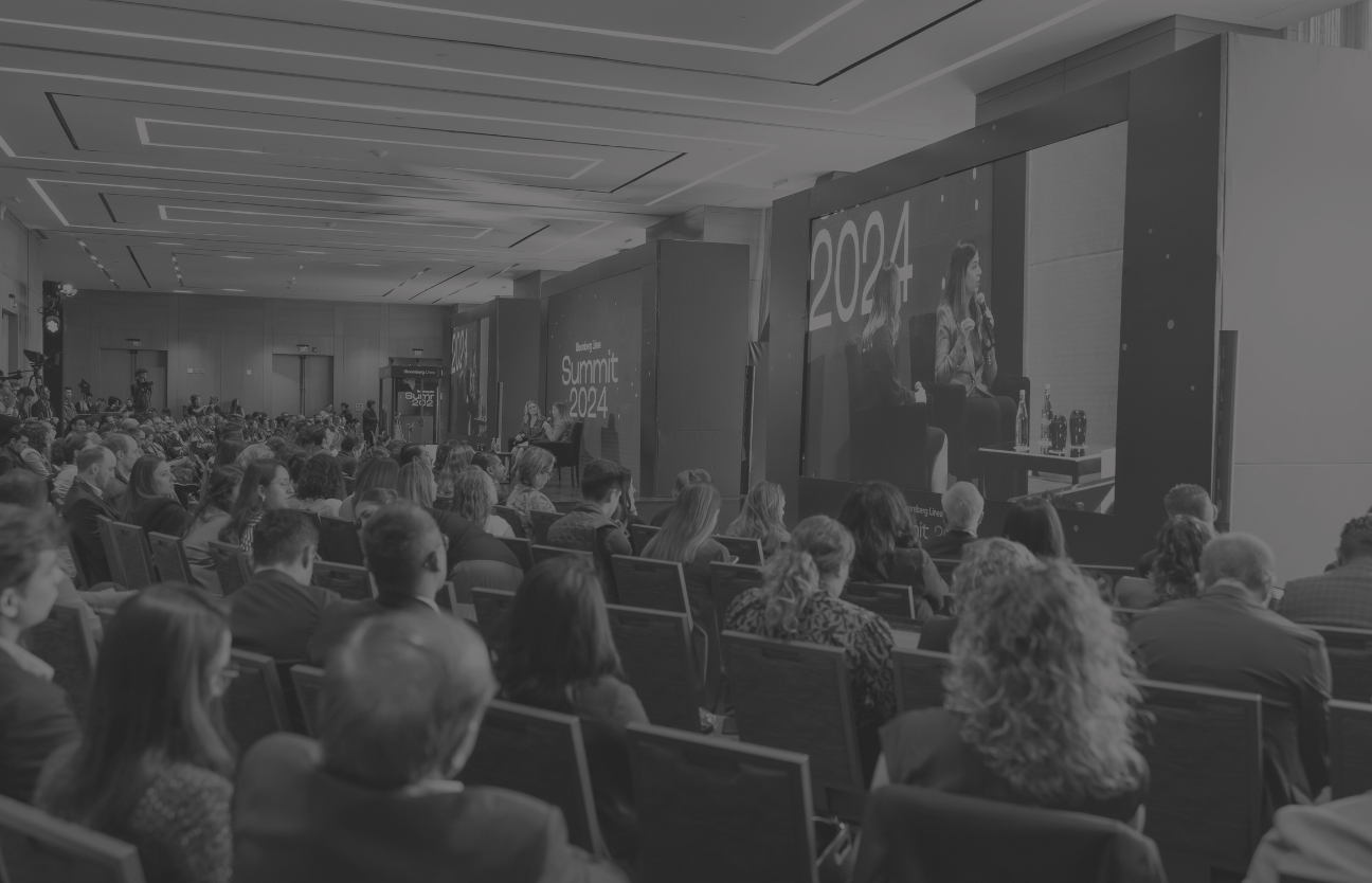 Stage: Startup CEO and Hardware Engineer Present New Product. Speakers Lead Lecture on Business, Science, Technology, Entrepreneurship, Health, Ecology, Development, Leadership and all Things Digital