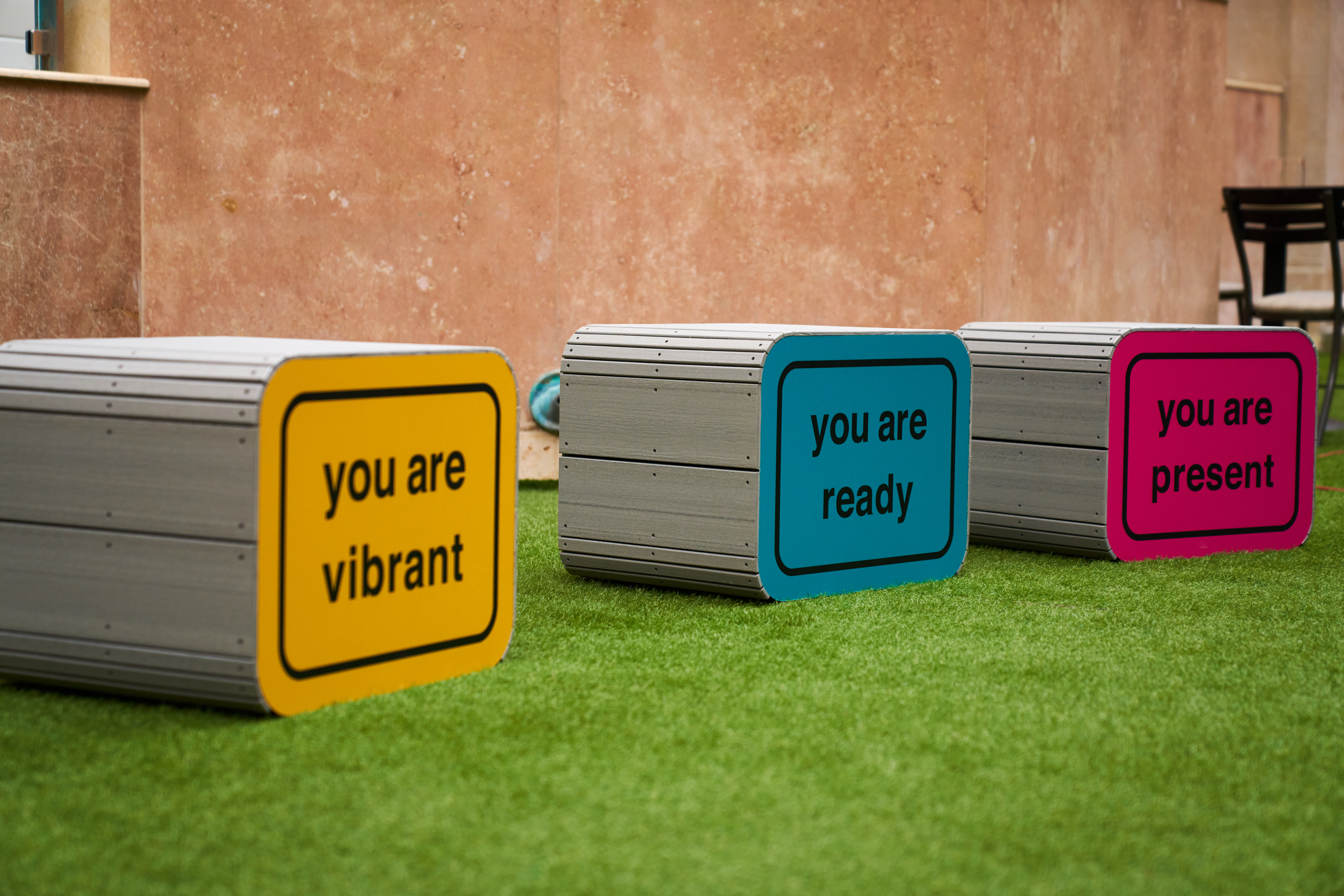 detail of You Are Beautiful installation by Matthew Hoffman 