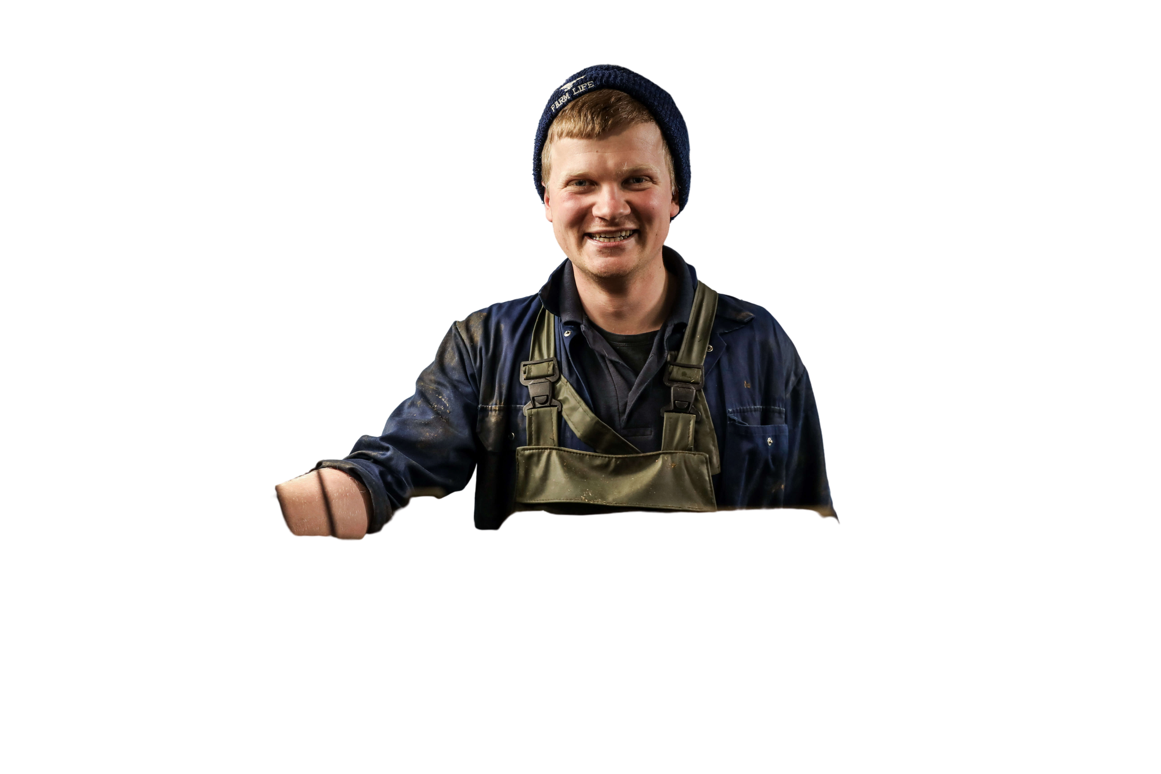 Tom Pemberton on his farm in Lytham St Annes, Lancashire