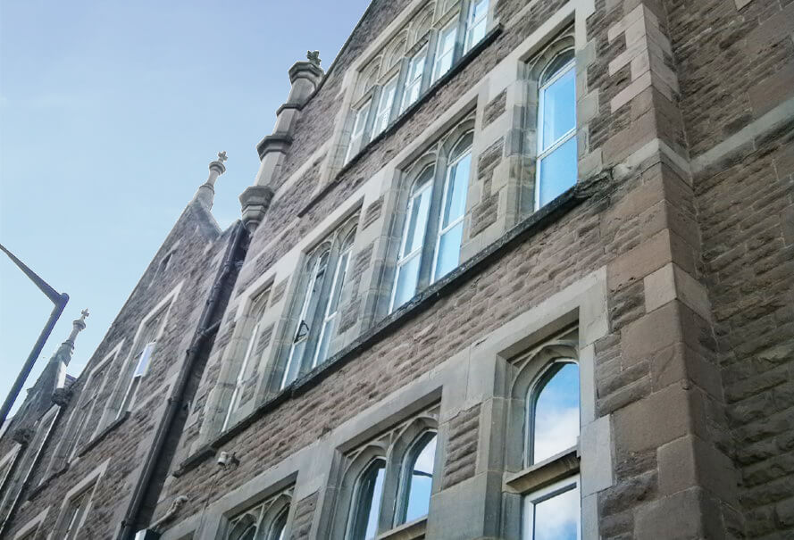 Photograph of the exterior of Monmouth School for Boys, Wales