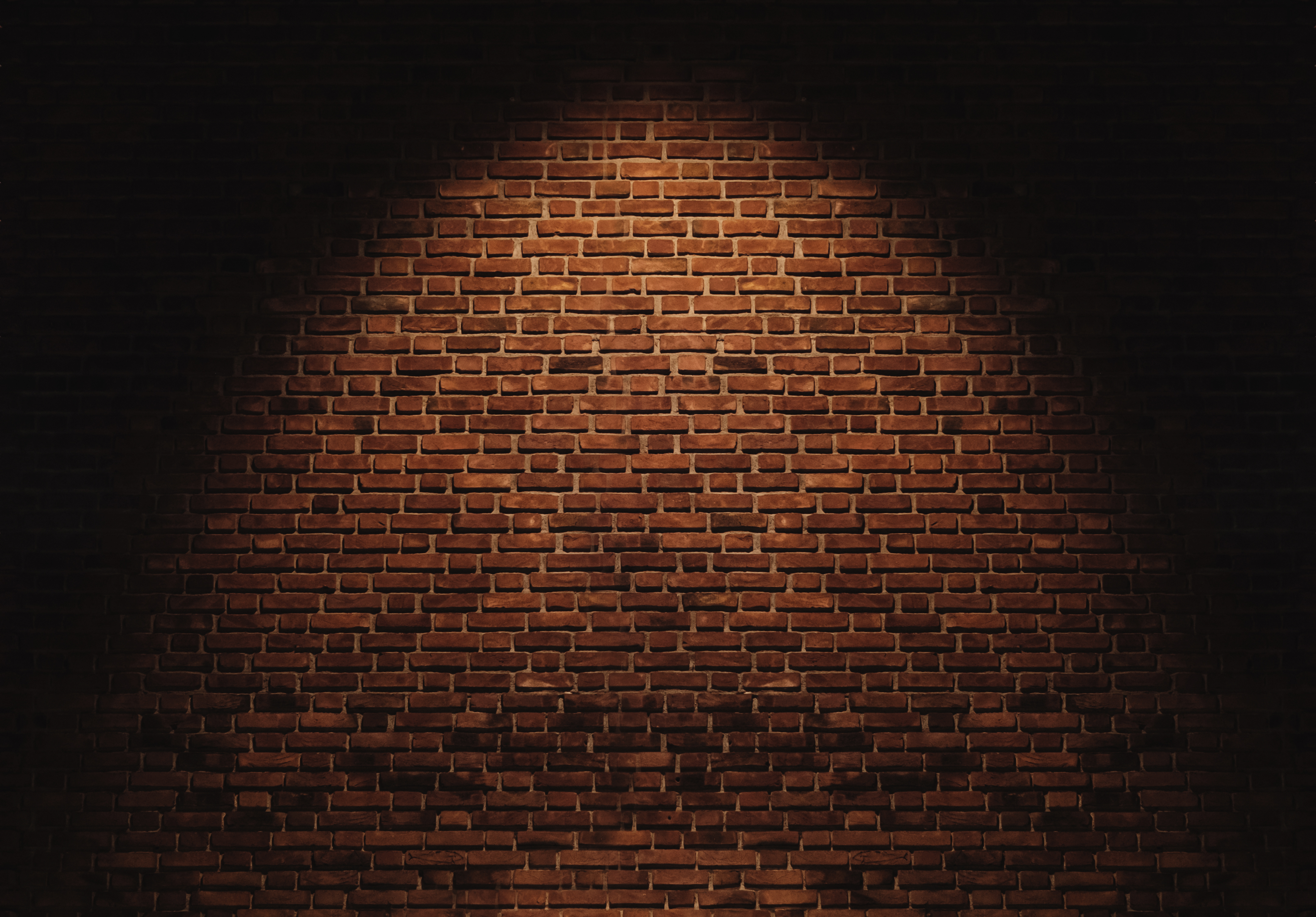Brick wall texture backgrounds, with light spot