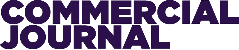 The bold and tightly tracked masthead of Commercial Journal made from Gotham Ultra typeface