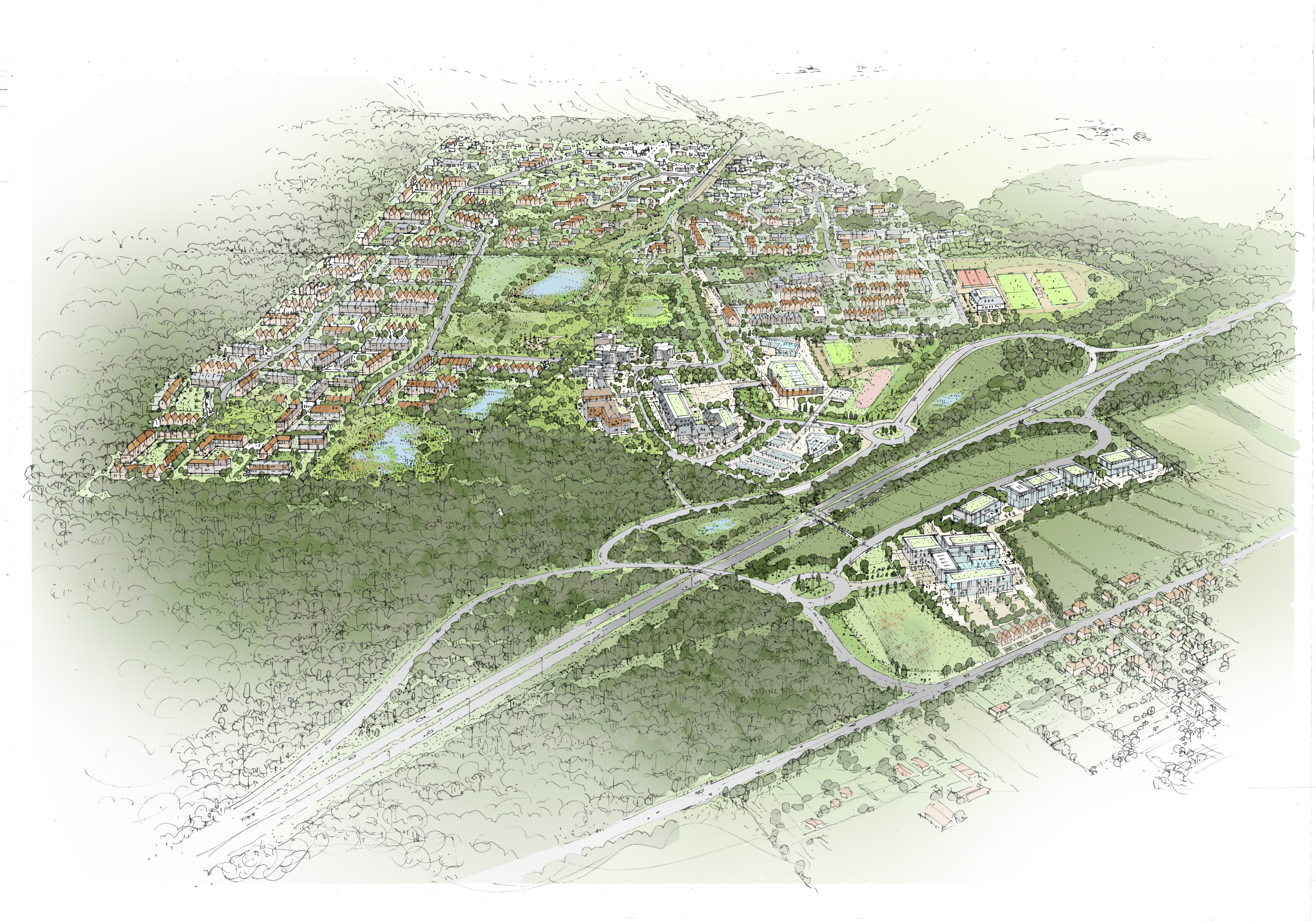 Plan created in support of a masterplanning project from Carter Jonas Masterplanning team