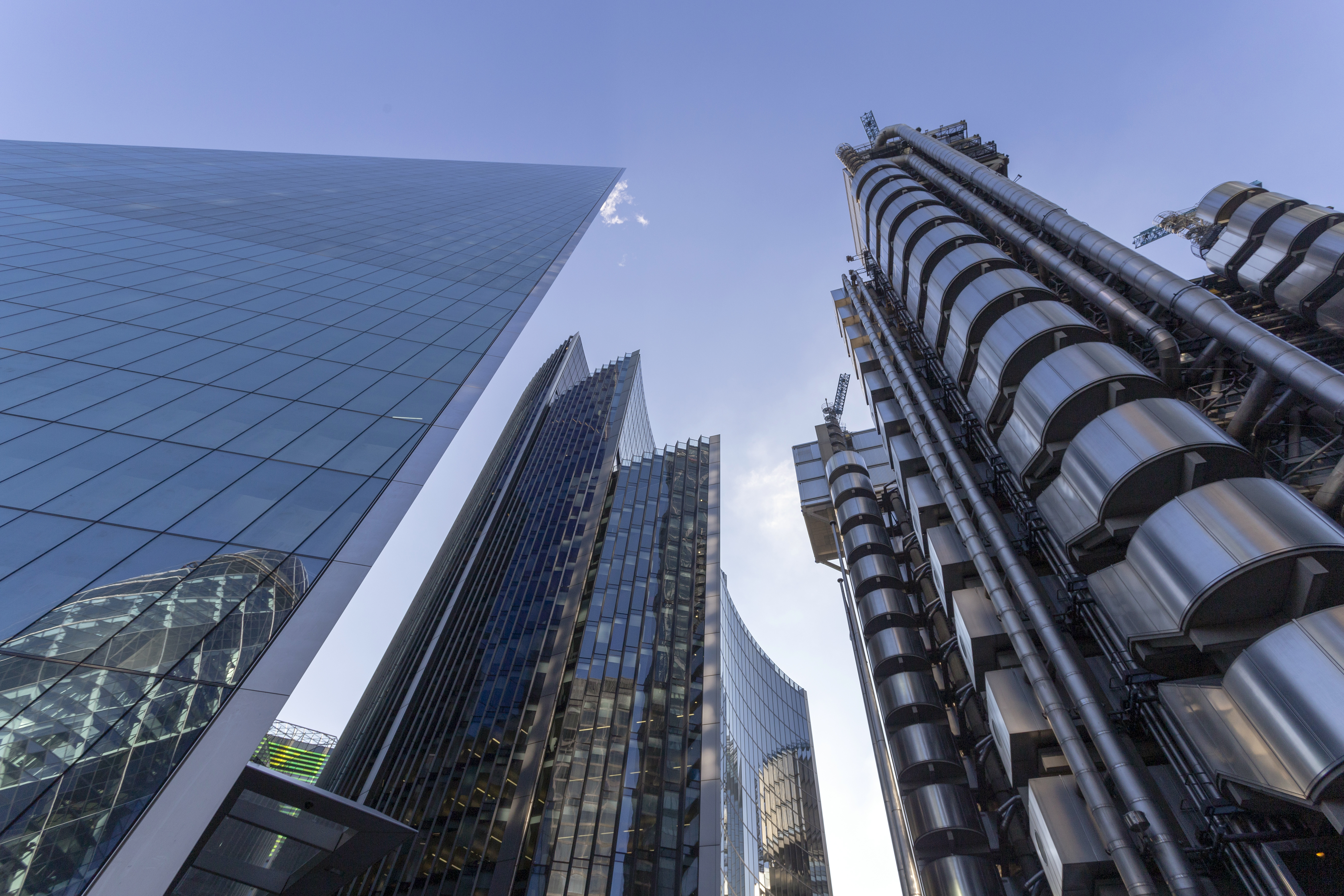 Office buildings in downtown London in a sunny winter day.