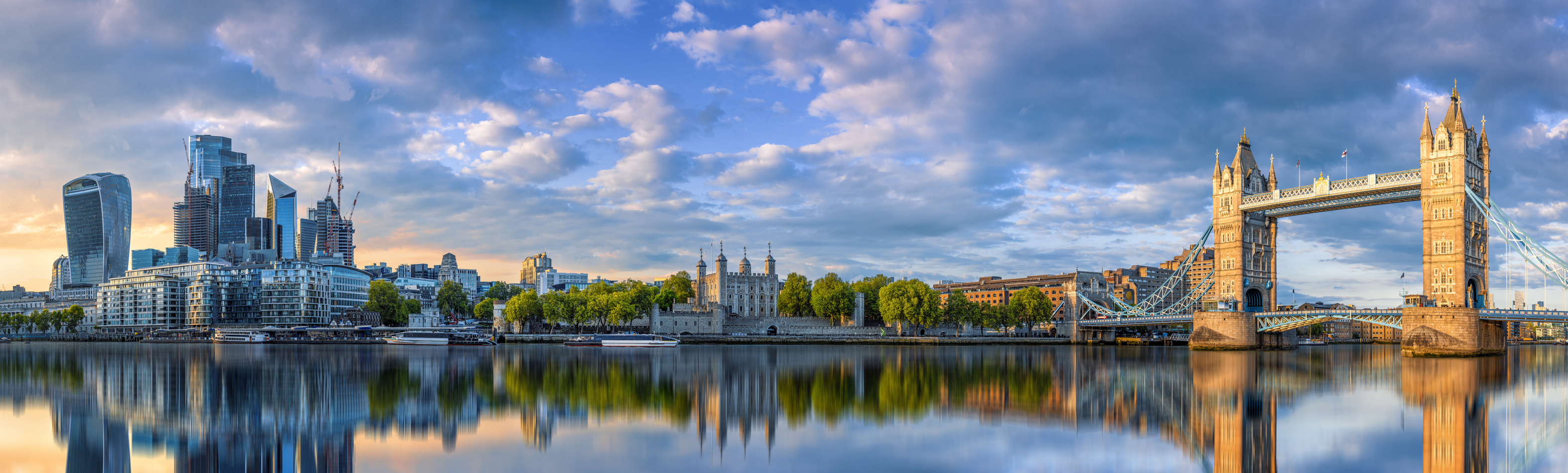 the skyline of london during sunrise