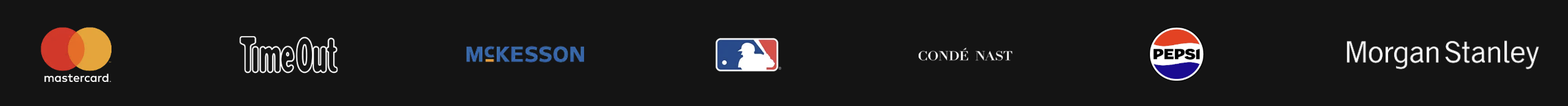 Logos representing Ceros clients like Mastercard, Conde Nast and PepsiCo, Inc.