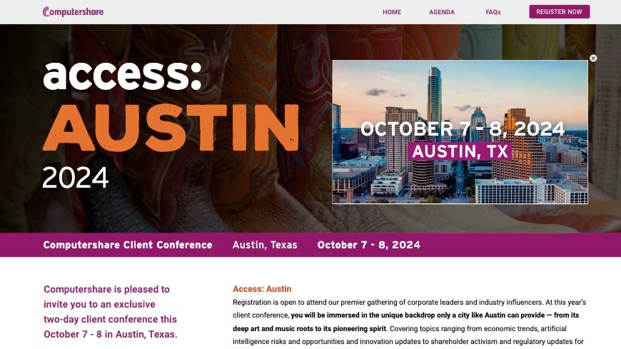 Computershare Client Conference 2024 Access: Austin - Computershare ...