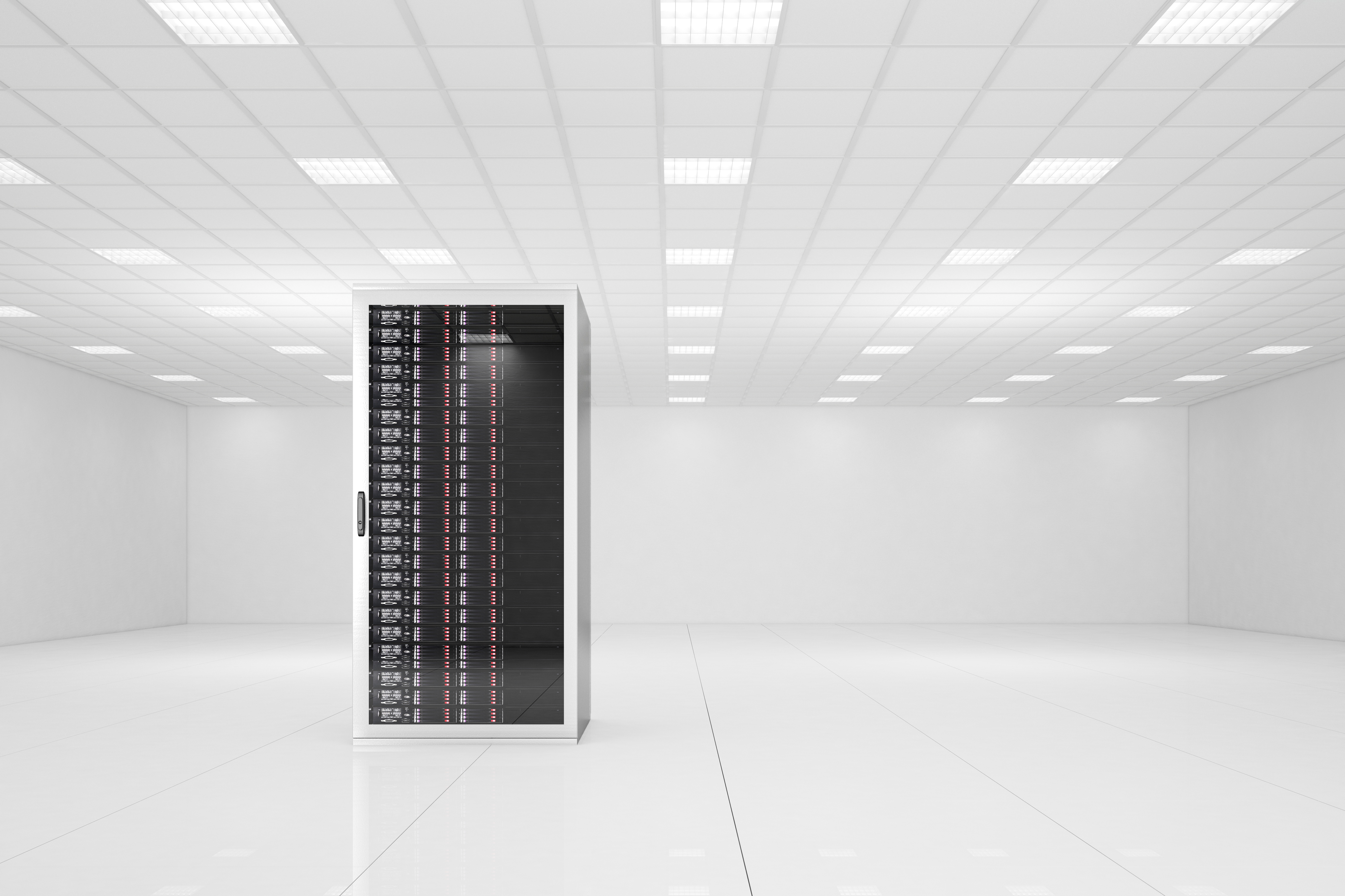 Server room with one rack
