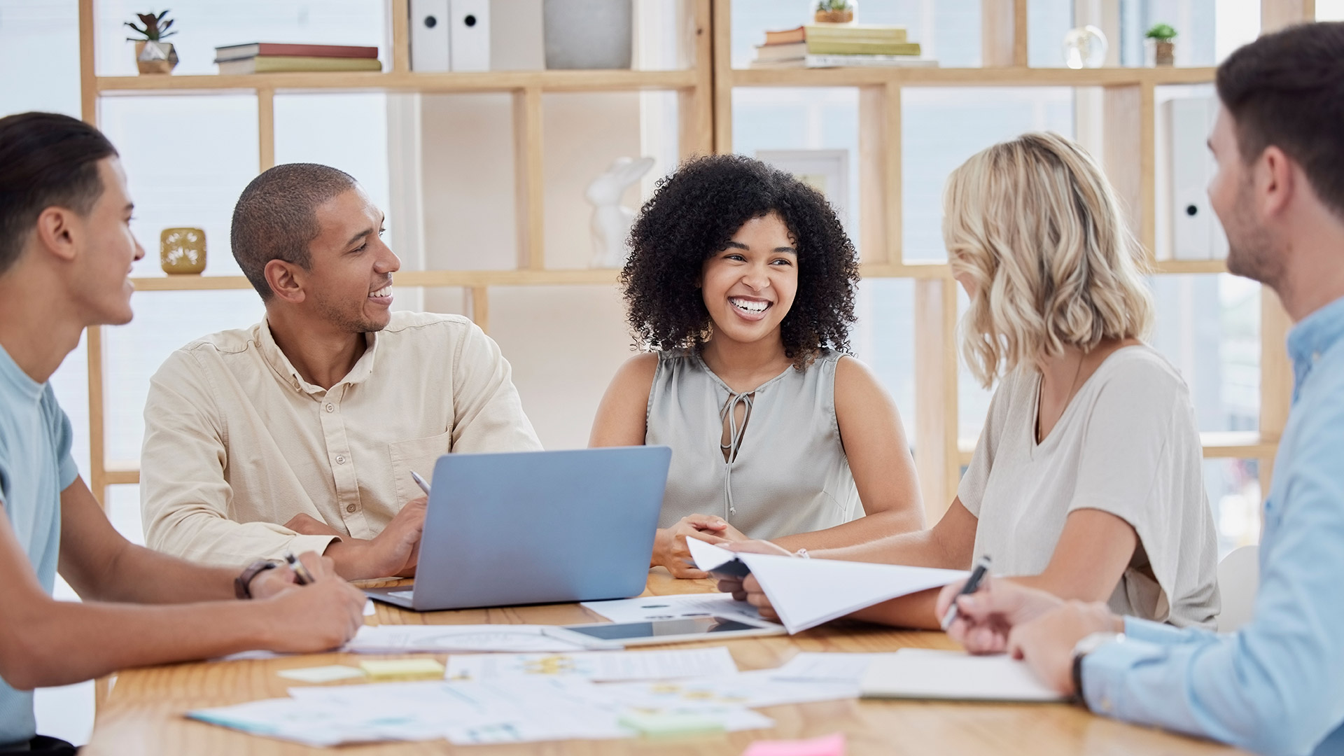 Diverse business colleagues having a meeting