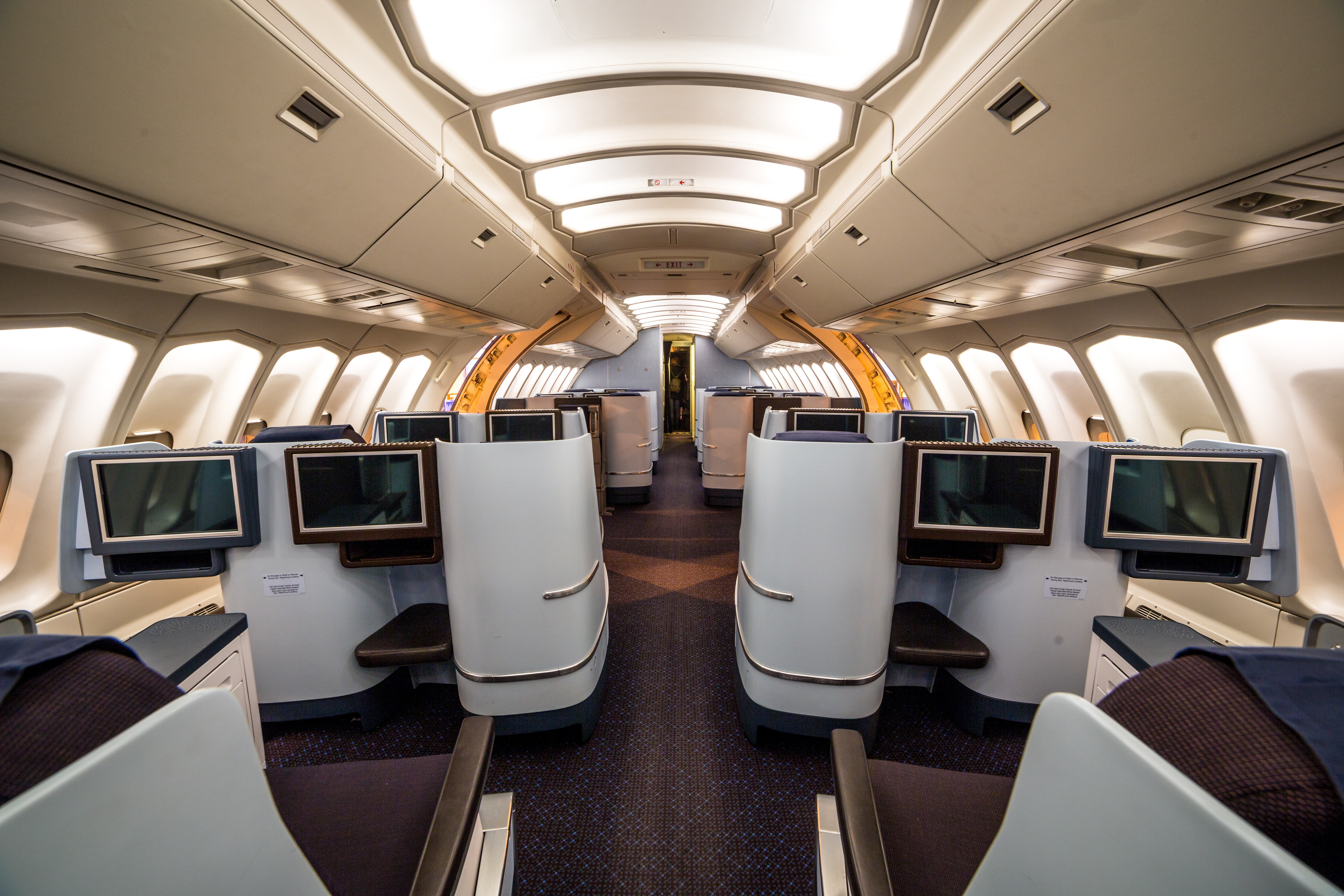 business class deck on airplane