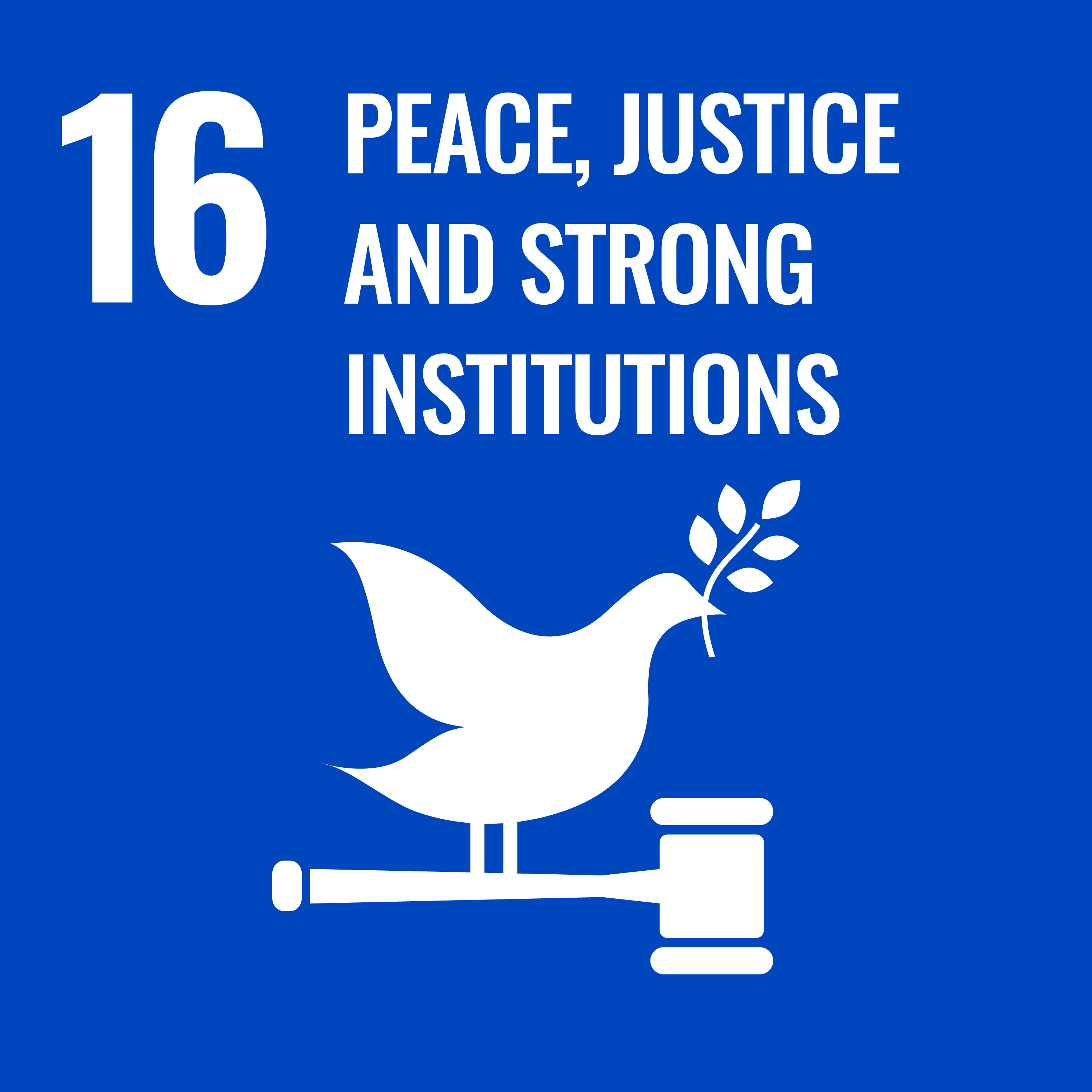 peace, justice and strong institutions graphic