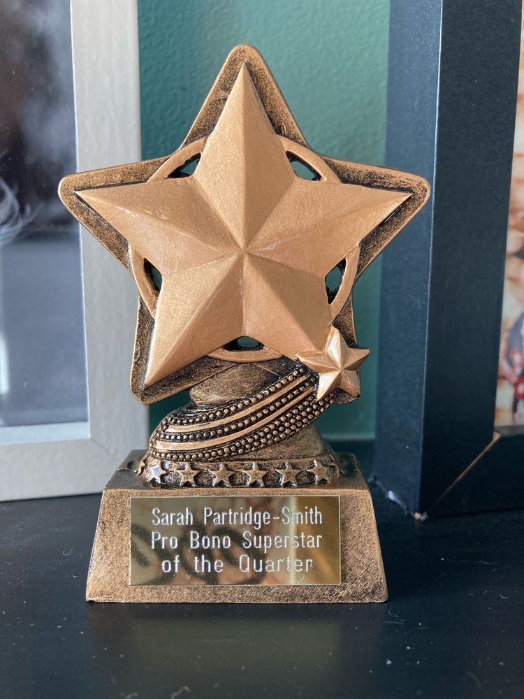 Sarah's Pro Bono Superstar of the Quarter Award
