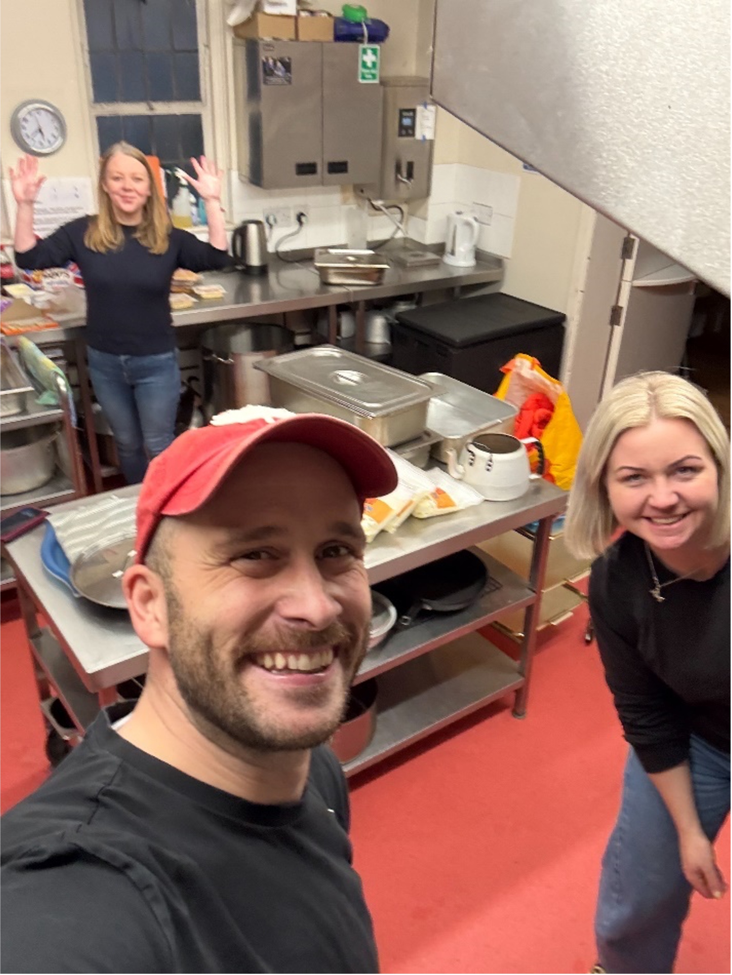 Helping out in the kitchen of the Bethany's Overnight Welcome Centre