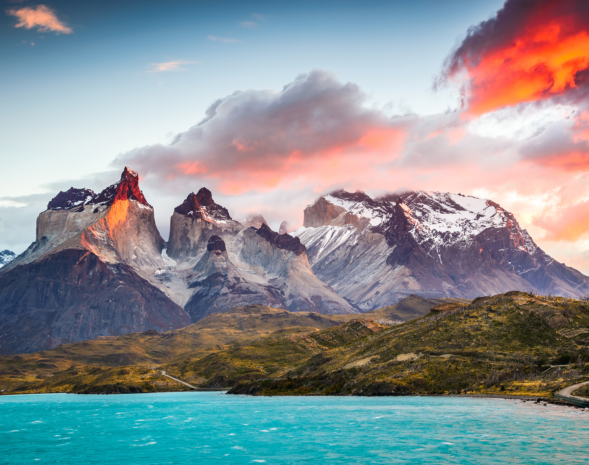 Mountain range at sunset