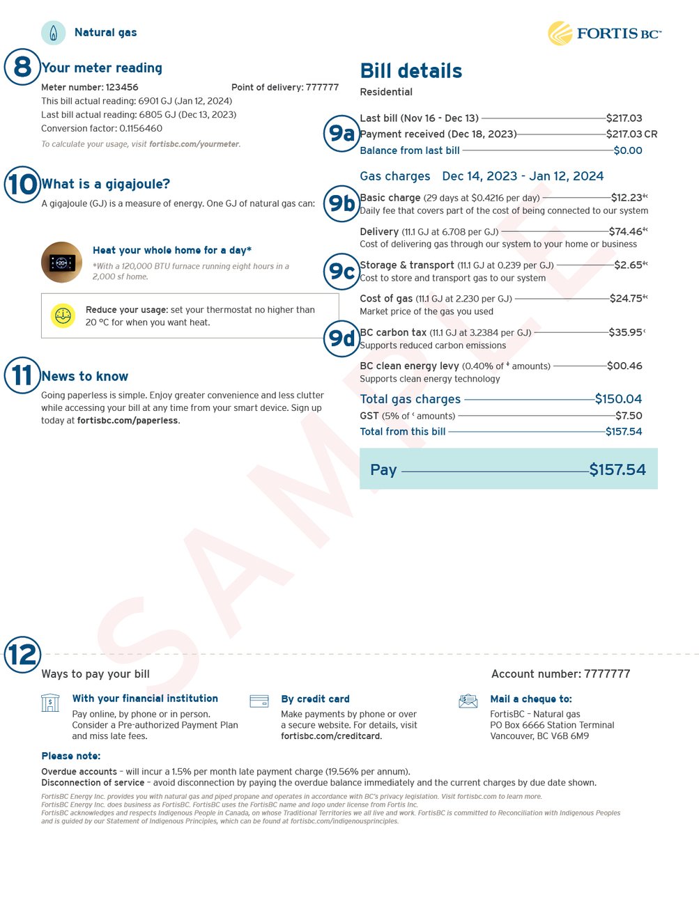 Columbia Gas Bill Sample Understanding Your Bill Cascade Natural Gas