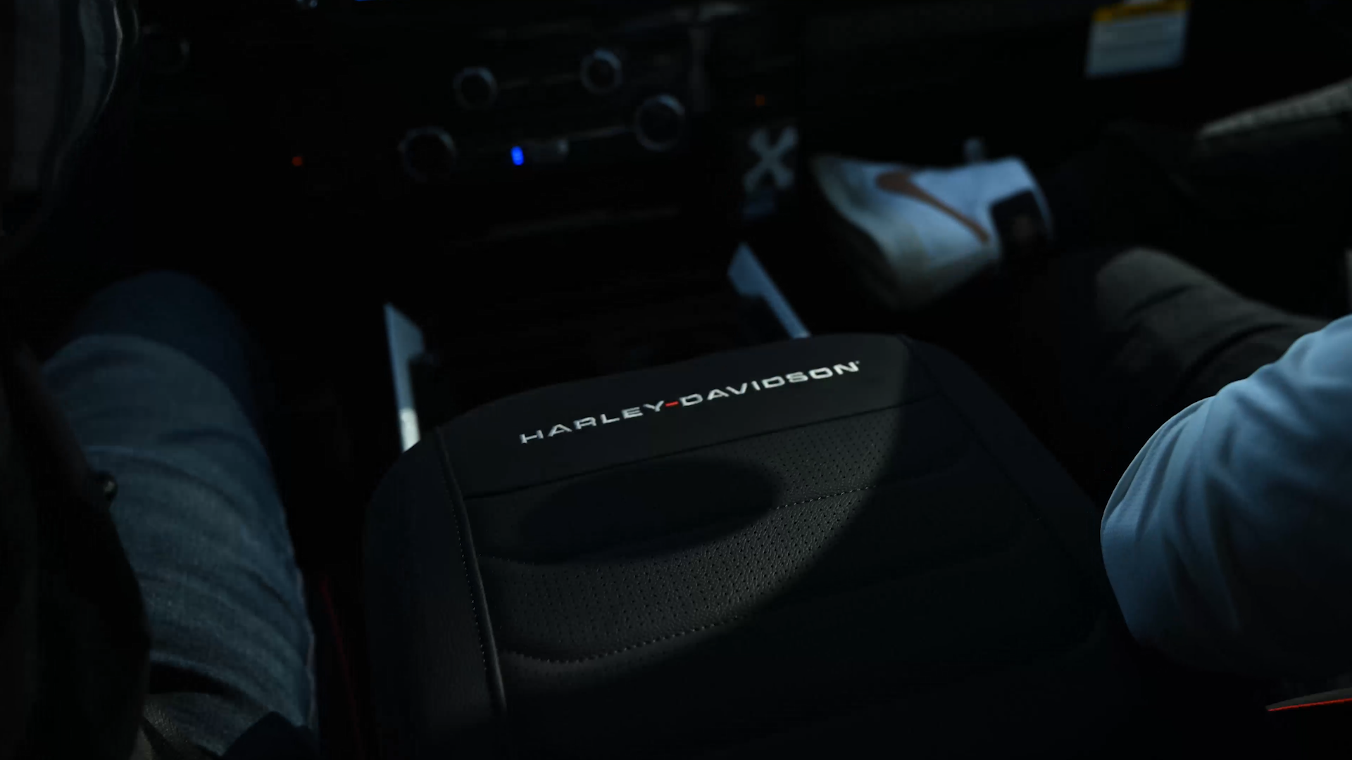 GET COMFORTABLE IN THE COCKPIT OF A HARLEY-DAVIDSON LIFTED TRUCK