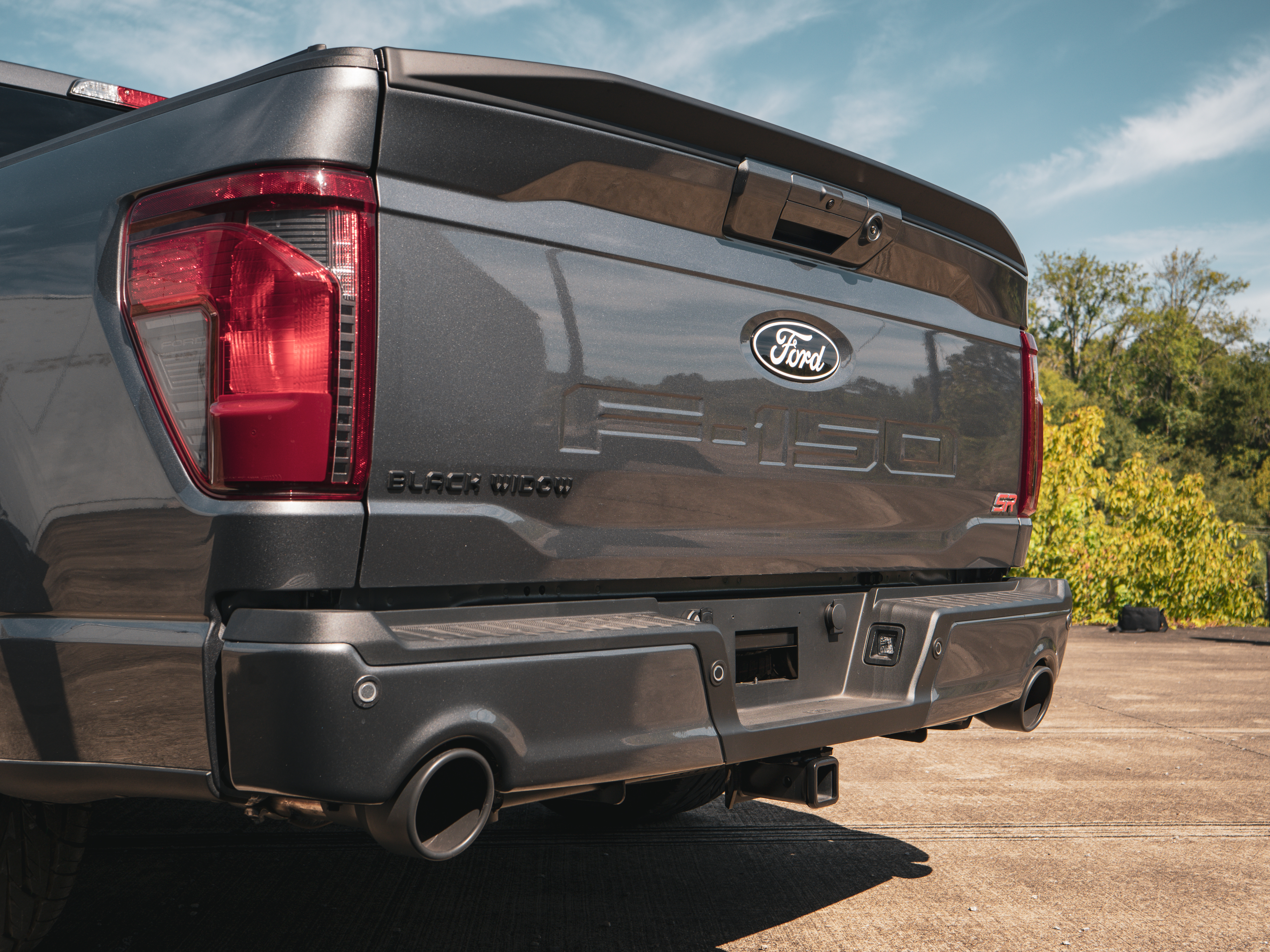 Dual exhaust setup on Black Widow F-150