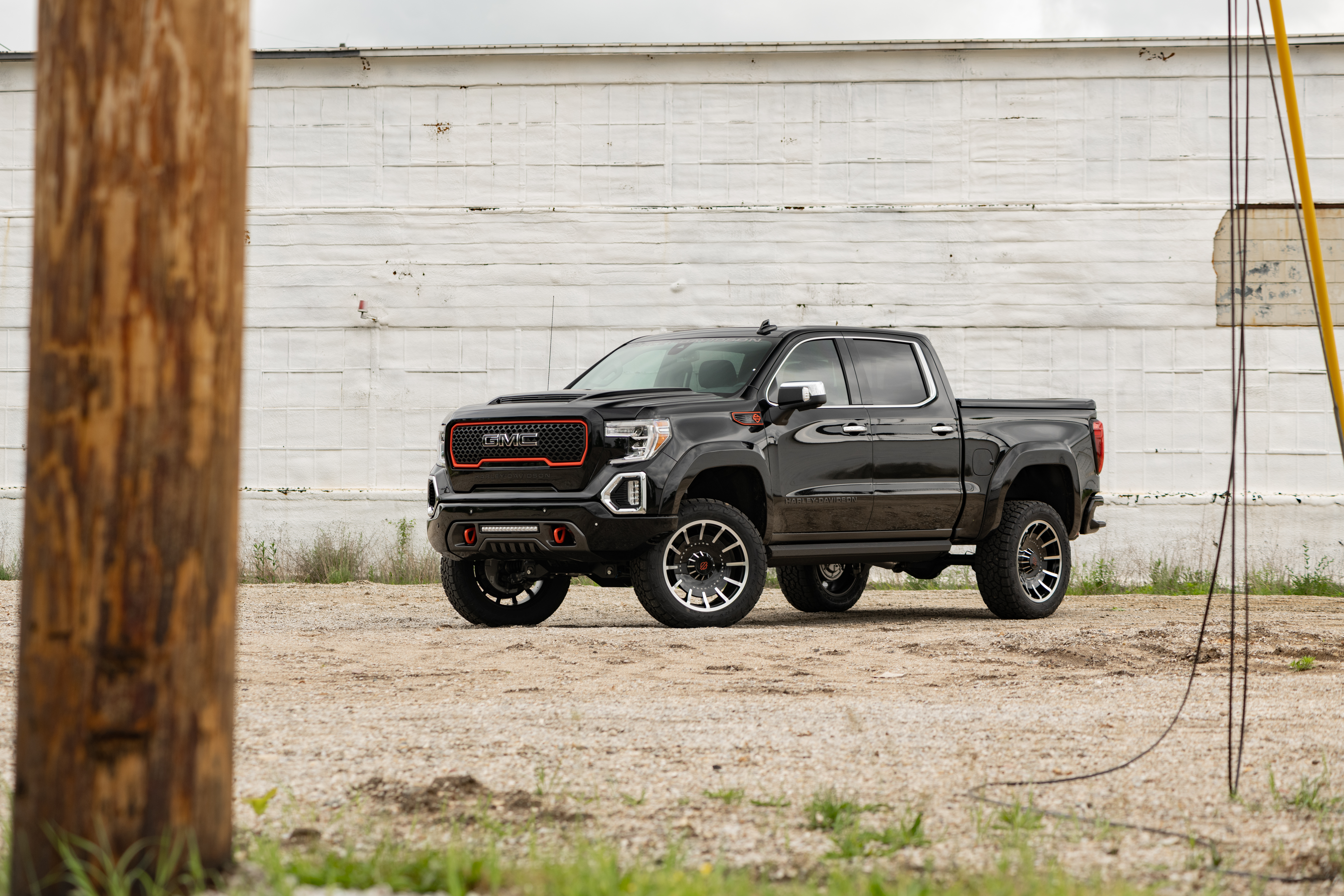harley davidson GMC Sierra black lifted truck