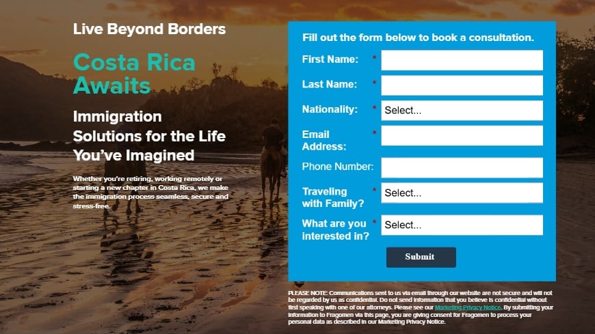 Costa Rica Form