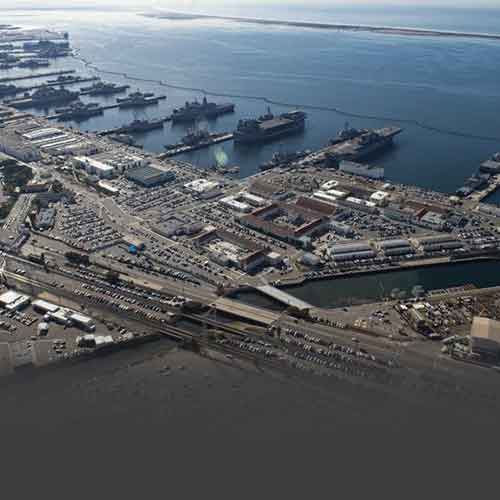 aerial view of Naval Base San Diego
