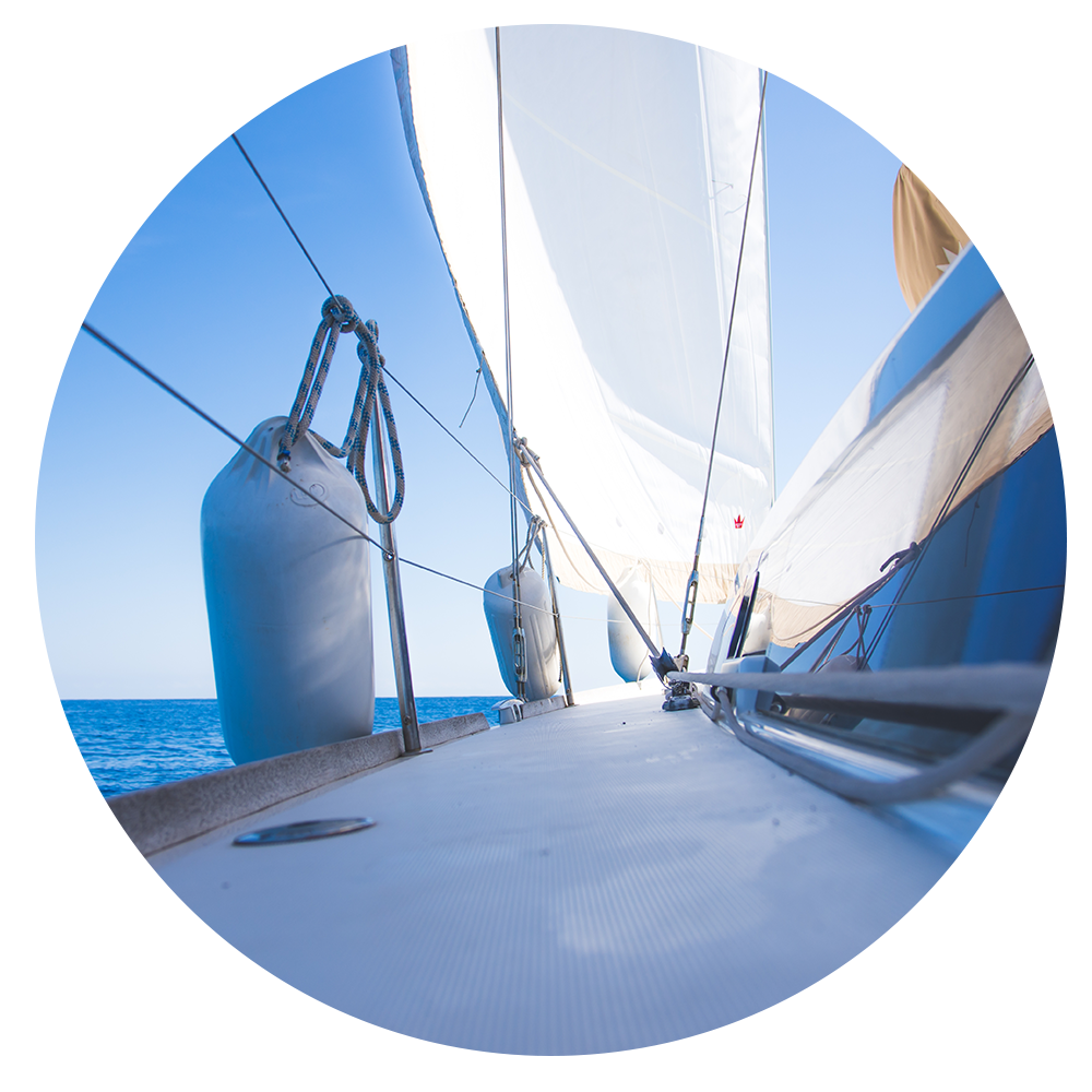 close-up of floor on sail boat in water