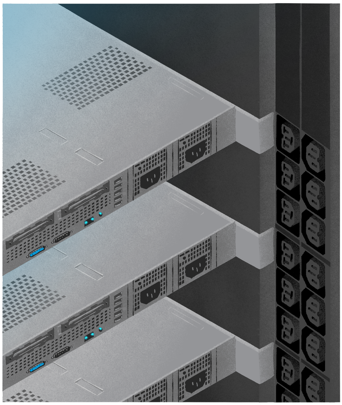 A data center server rack