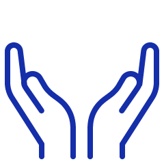 Building in hands icon