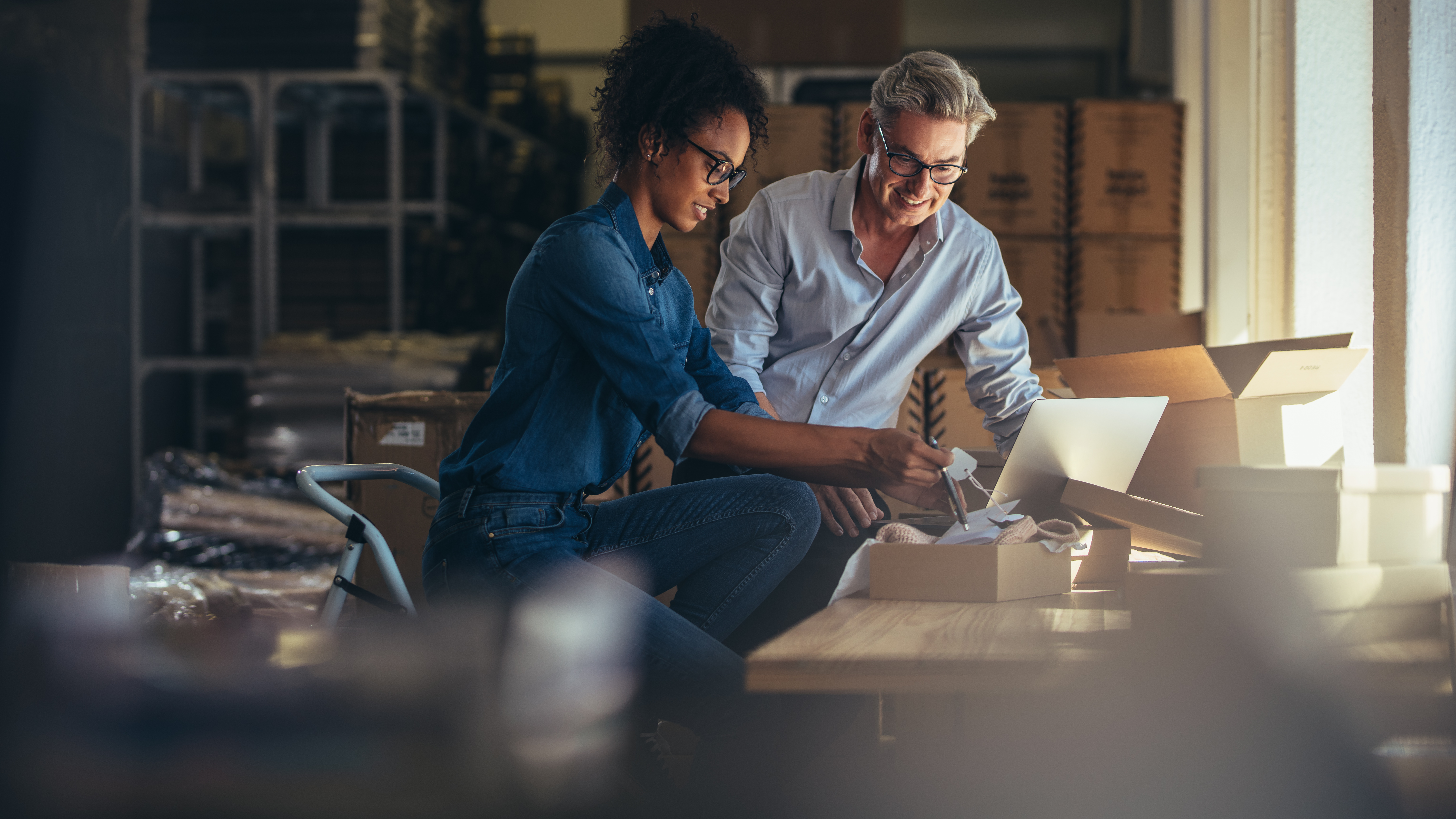 Couple small business owners