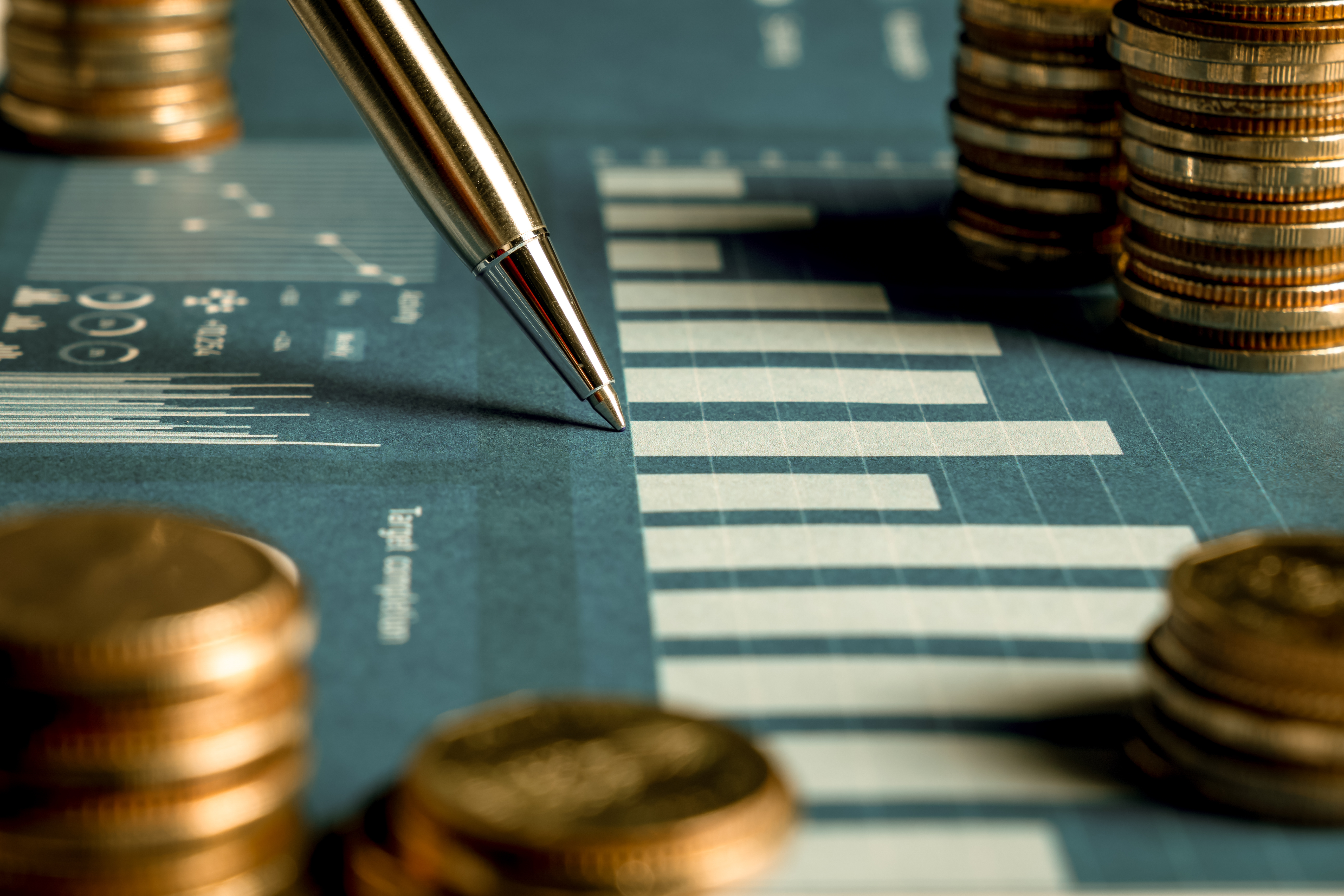 Concept of corporate business economy and financial growth by investment
