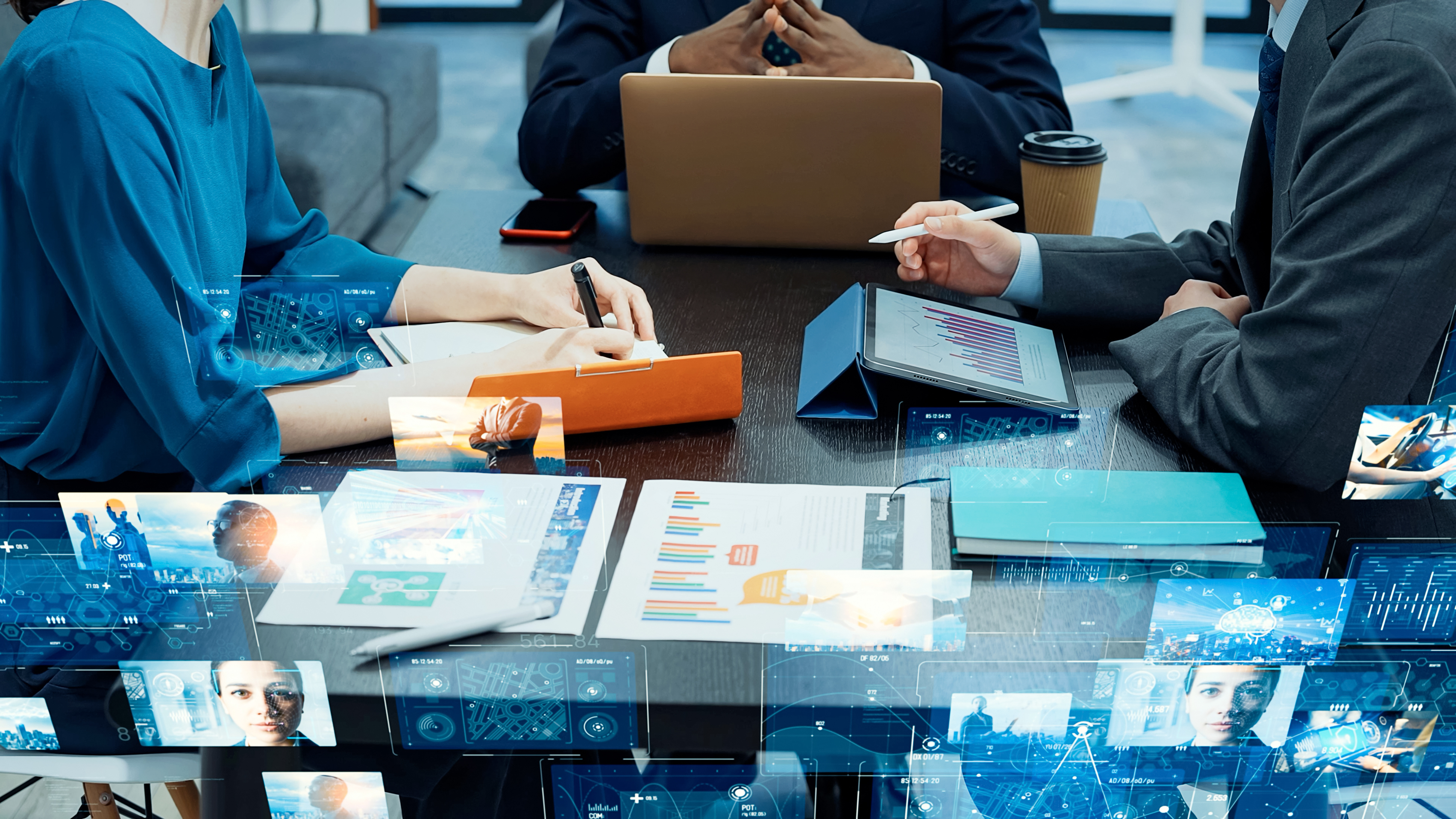 Insurance agents in a meeting with client