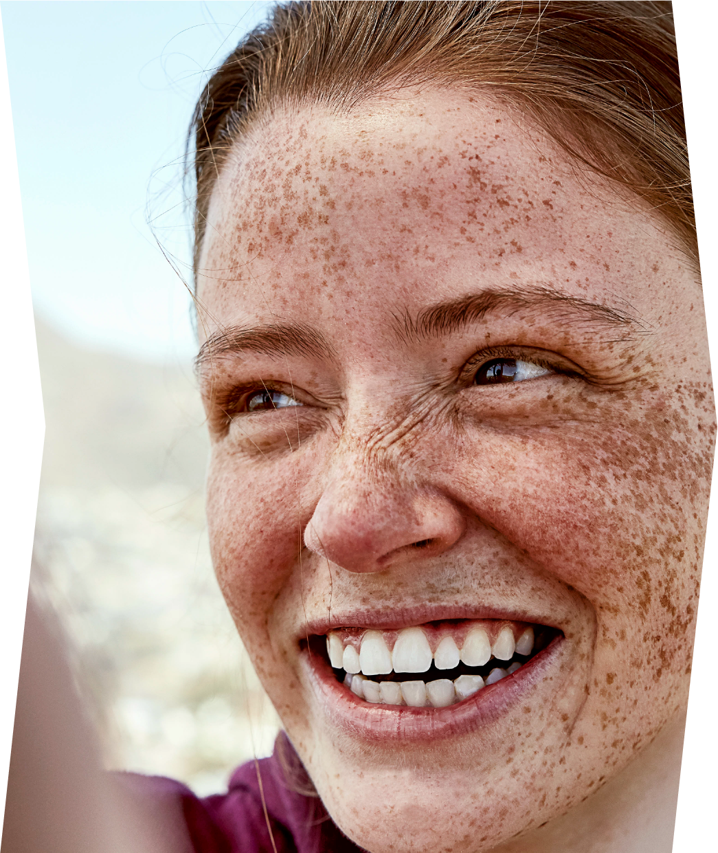 Close-up image of a person smiling