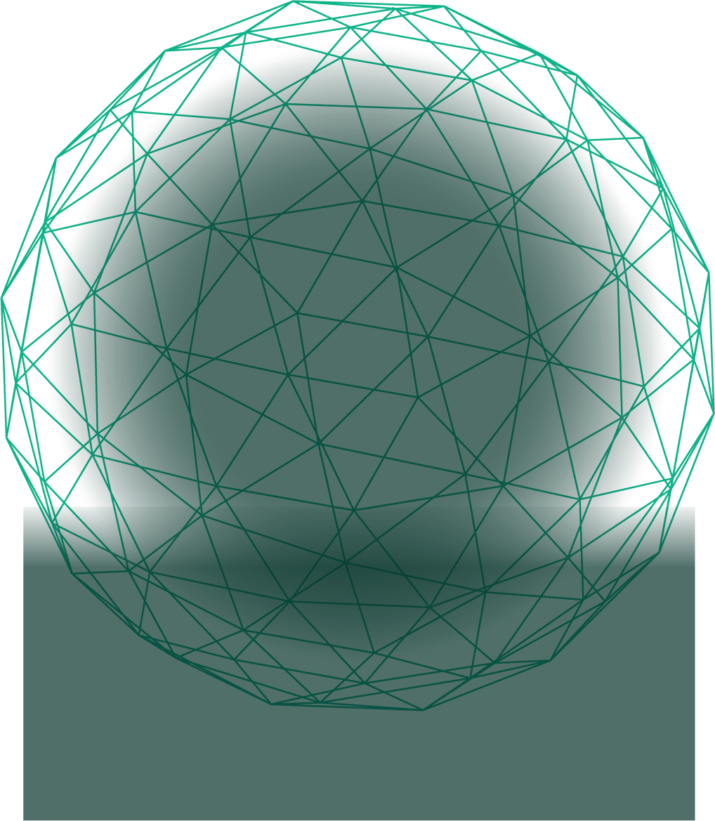 image of an abstracted, geometrical globe