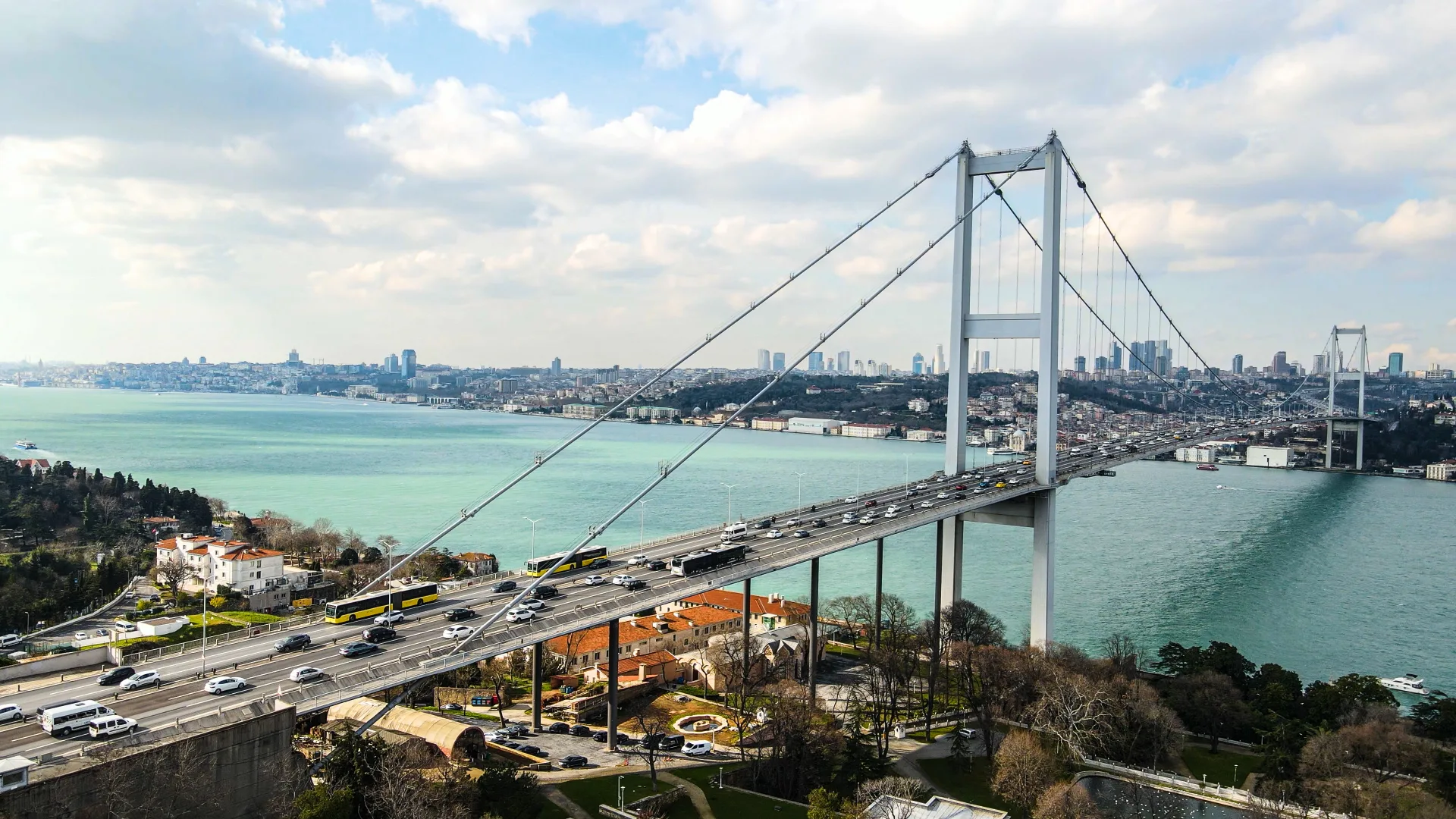 Aerial drone view of the Suleymaniye Mosque, huge Ottoman imperial mosque in Istanbul, Turkey