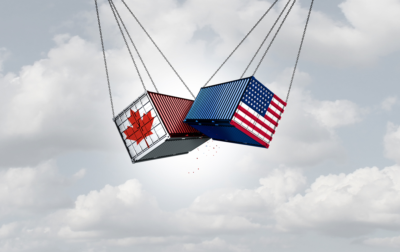Canadian and American shipping containers