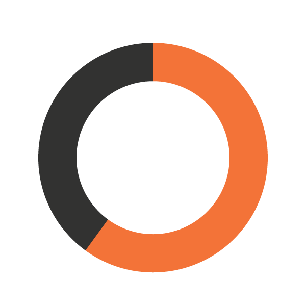 Pie chart showing 60%