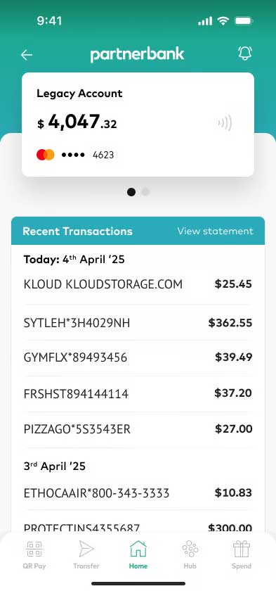 Mobile app showing the old merchant details.