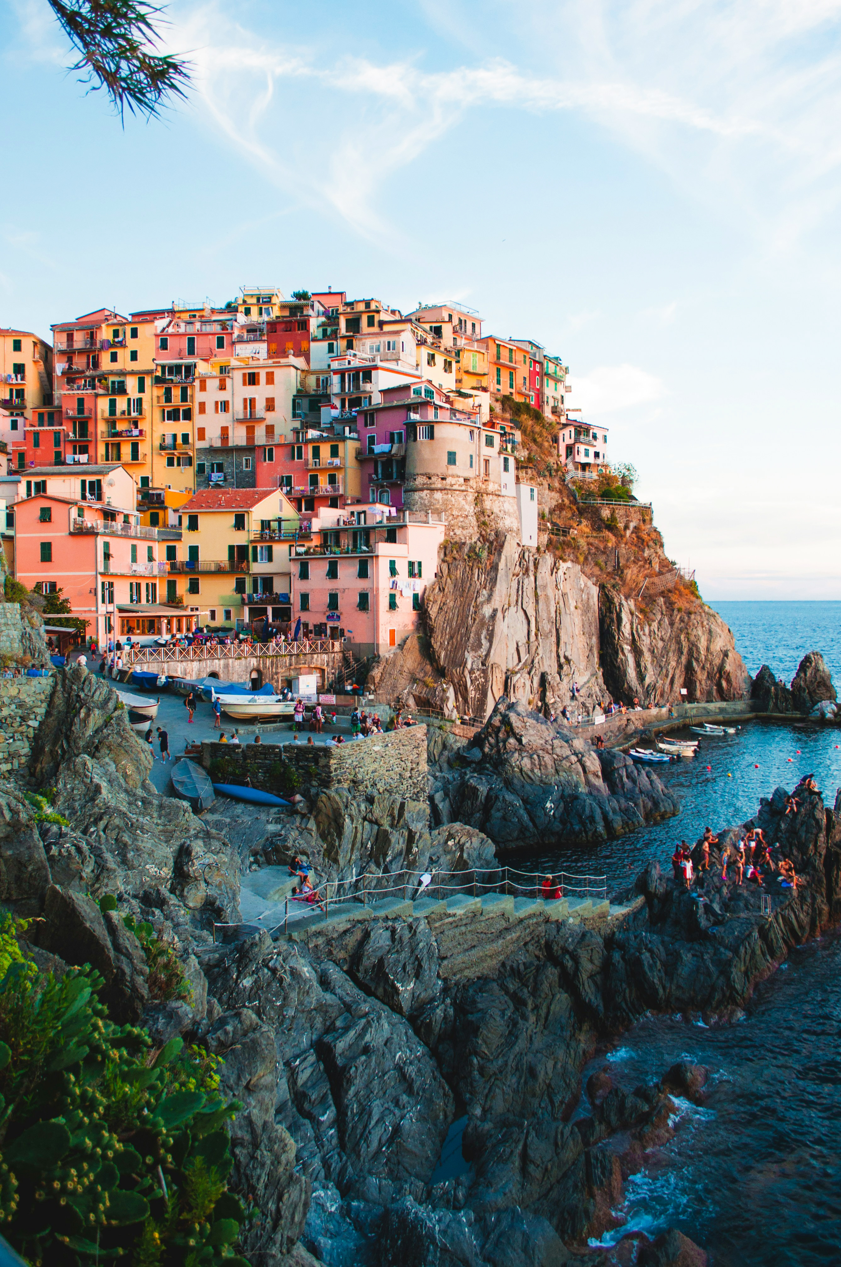 Colorful cliffside town on the coast of Italy
