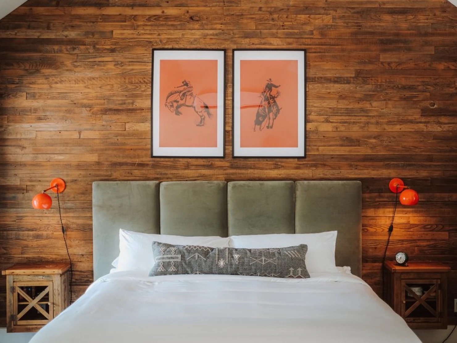 King bed in a stylish, western hotel room