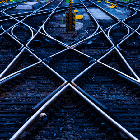 Image of railway lines crossing